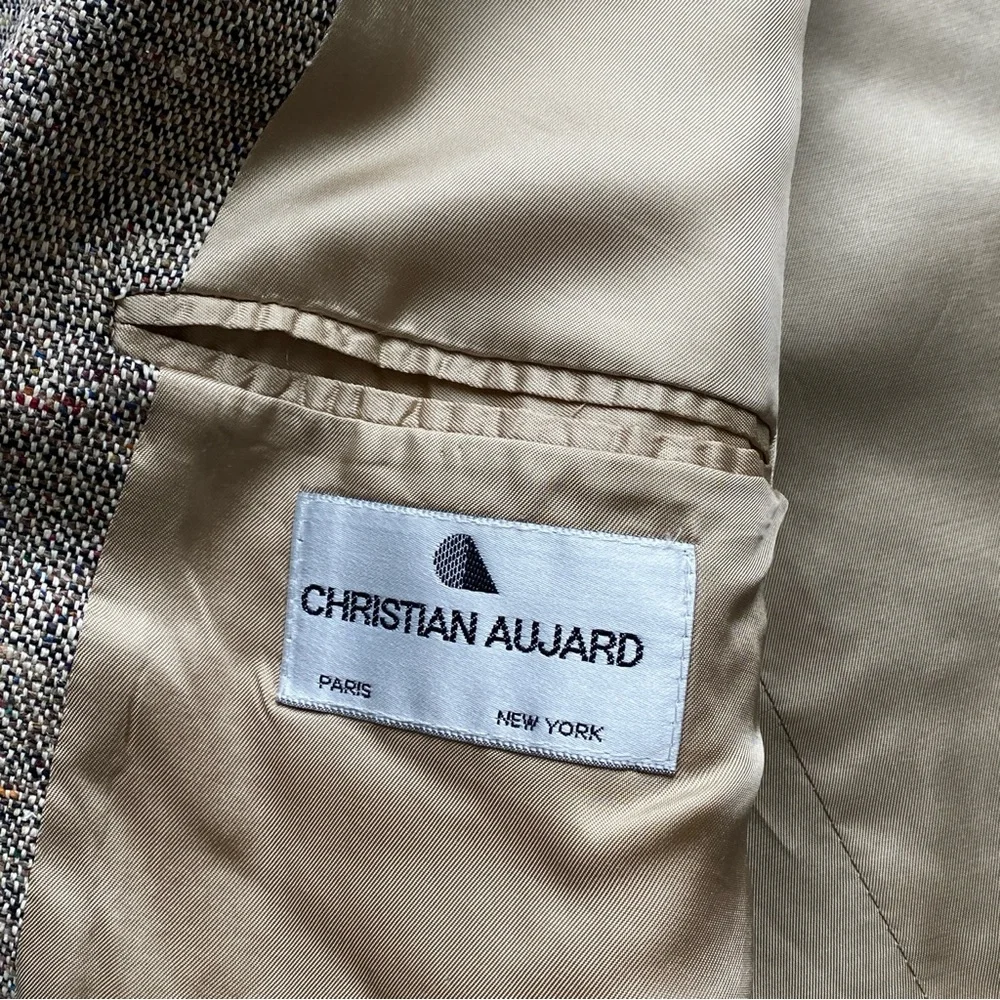 Christian Aujard Blazer 100% Silk Tweed 2-Button Jacket Men's Size 44